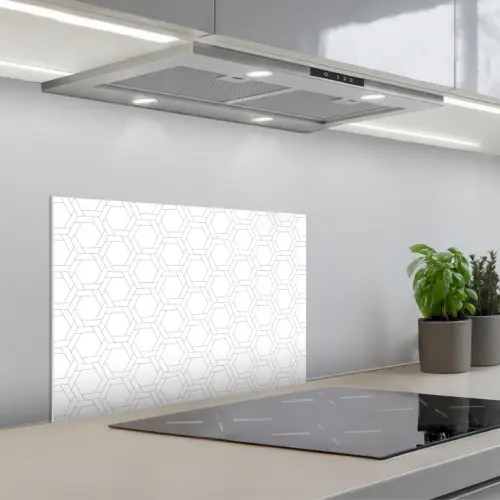 Grafisch - Patroon - Modern keuken achterwand spatscherm klein 900 -3d_schuin