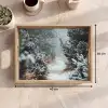 Bos - Winter - Bomen - Natuur - Pad - Sneeuw Dienblad Rechthoek middel -USP_Formaat