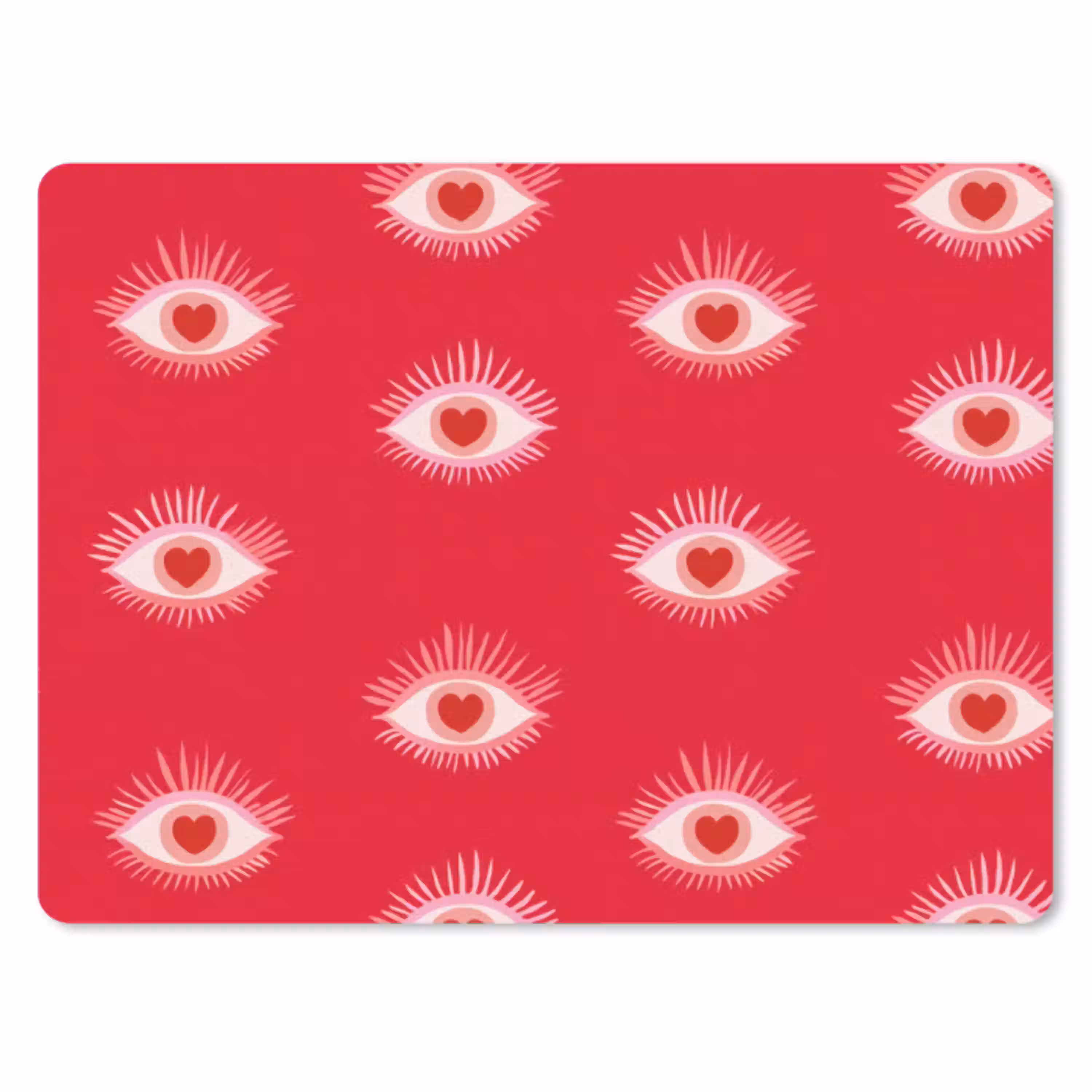 Ogen - Hart - Abstract - Rood - Roze muismat rubber klein 262 -3d