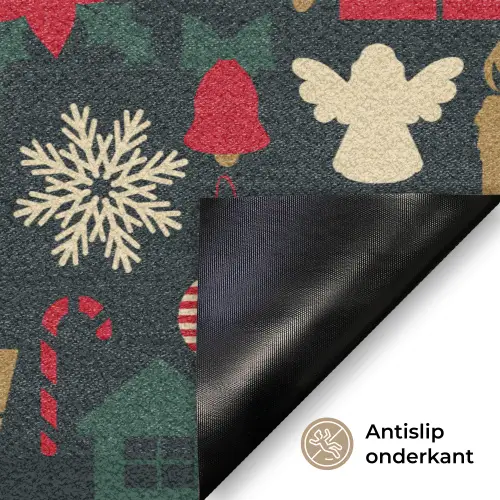 Patroon - Kerst - Symbolen Deurmat klein 898 -antislip_NL