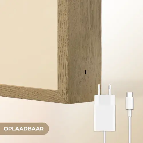 Aardbei - Minimalistisch - Rood - Fruit Light Box met batterij (Wandlamp) middel -USP_websiteoplaadbaarNL