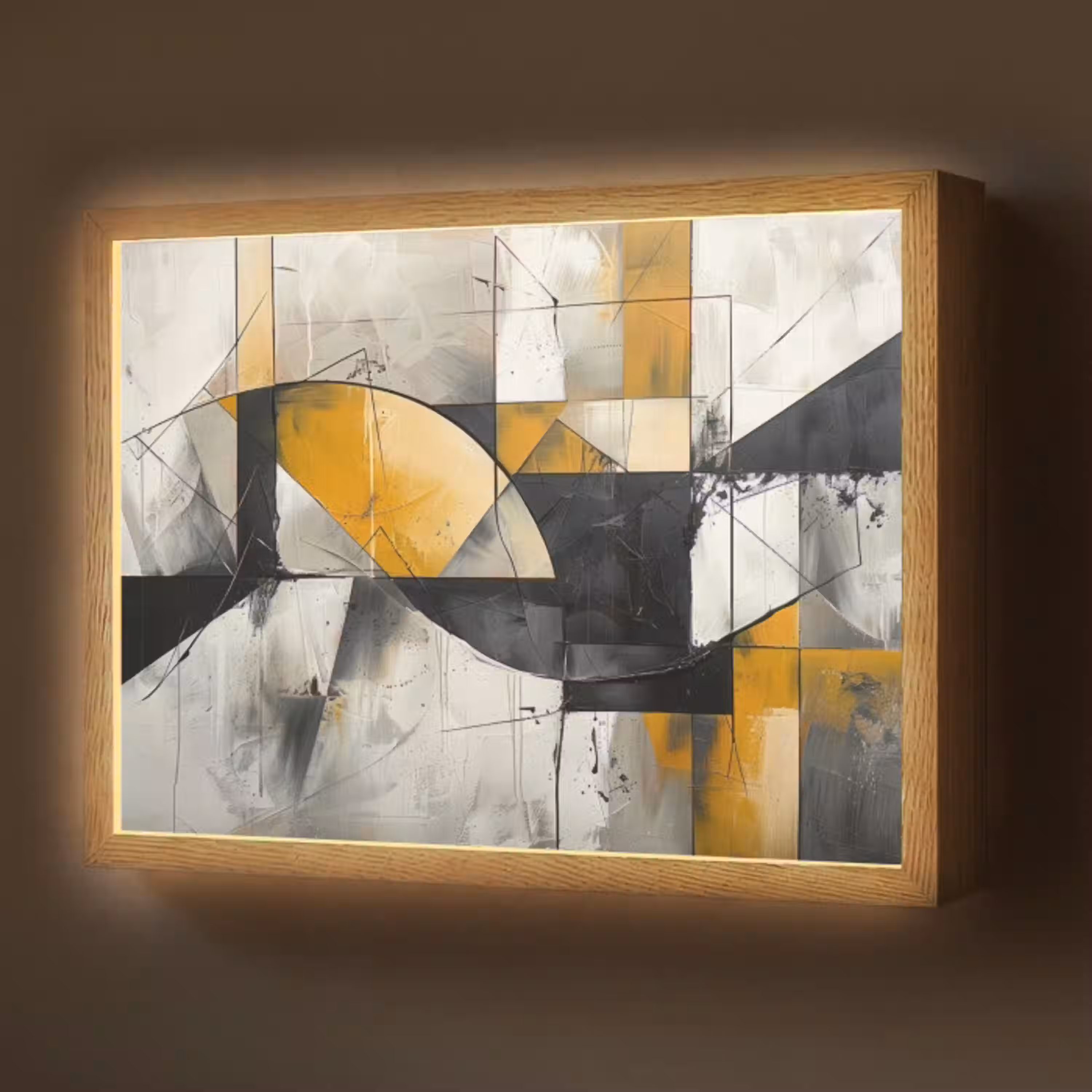 Abstract - Kunst - Geometrisch - Aesthetic Light Box met batterij (Wandlamp) middel -z3d_website