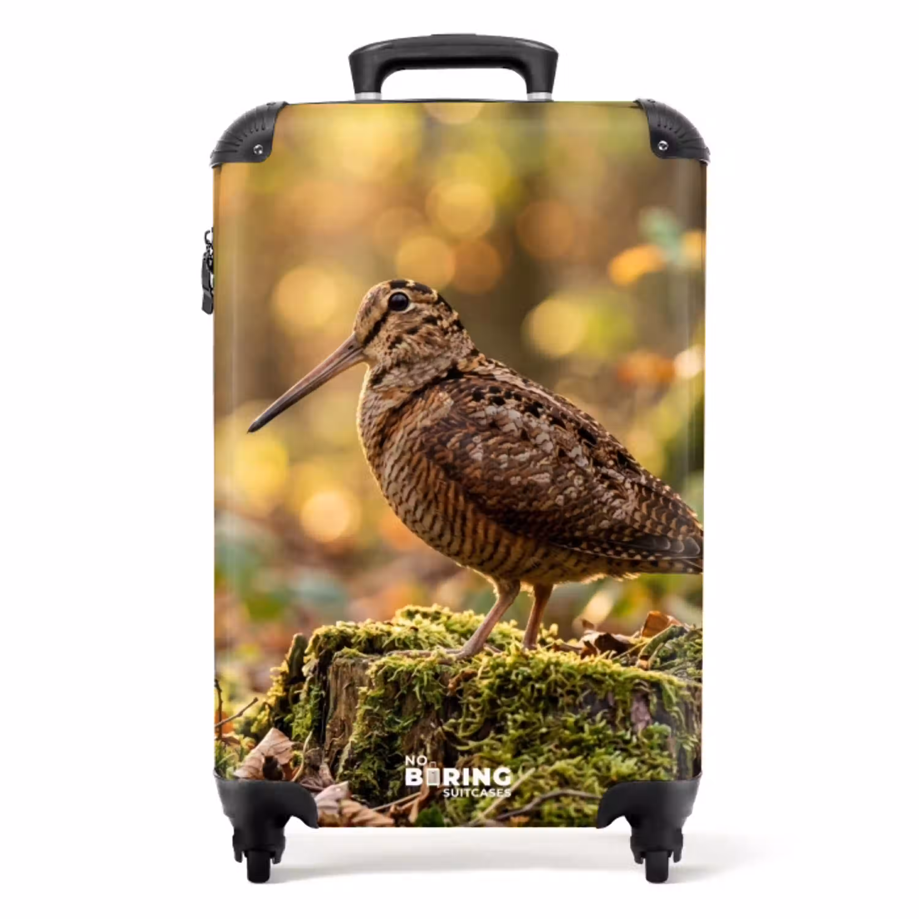 Houtsnip - Bos - Bladeren - Herfst - Gecamoufleerd NBS - Handbagage koffer - Volwassenen Unisex middel -productfoto_recht