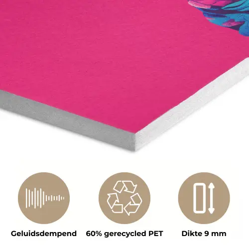 Haan - Kleurrijk - Kimono - Roze PET vilt klein -closeup_NL