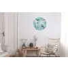 Wereldkaart - Zeeleven - Blauw Wandcirkel aluminium klein -woonkamer