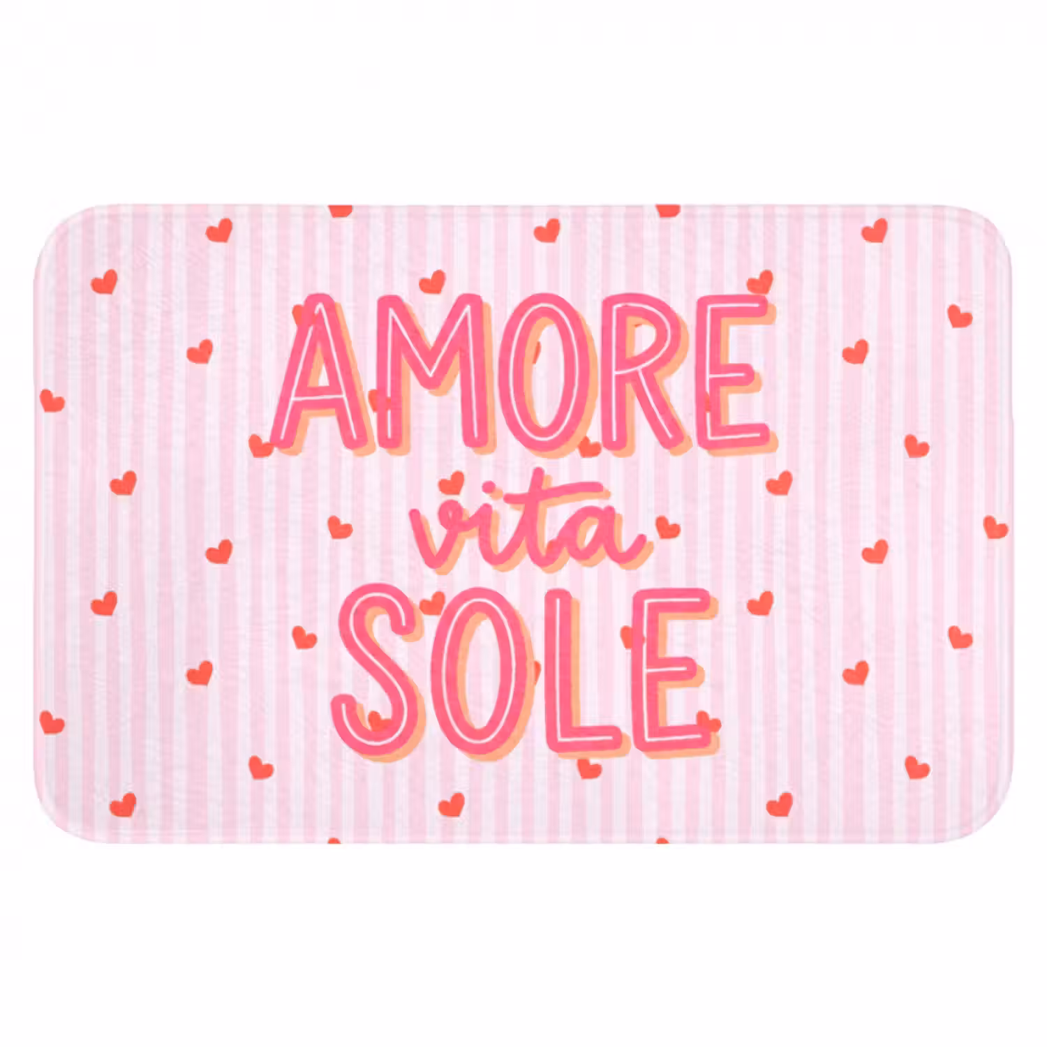 Badematte - Amore vita Sohle - Rosa - Herzen