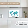 Wereldkaart - Blauw - Kleurrijk keuken achterwand spatscherm klein -sfeer4_FR