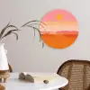 Zon - Abstract - Landschap - Oranje Wandcirkel kunststof plaat 5mm dik klein -sfeer4