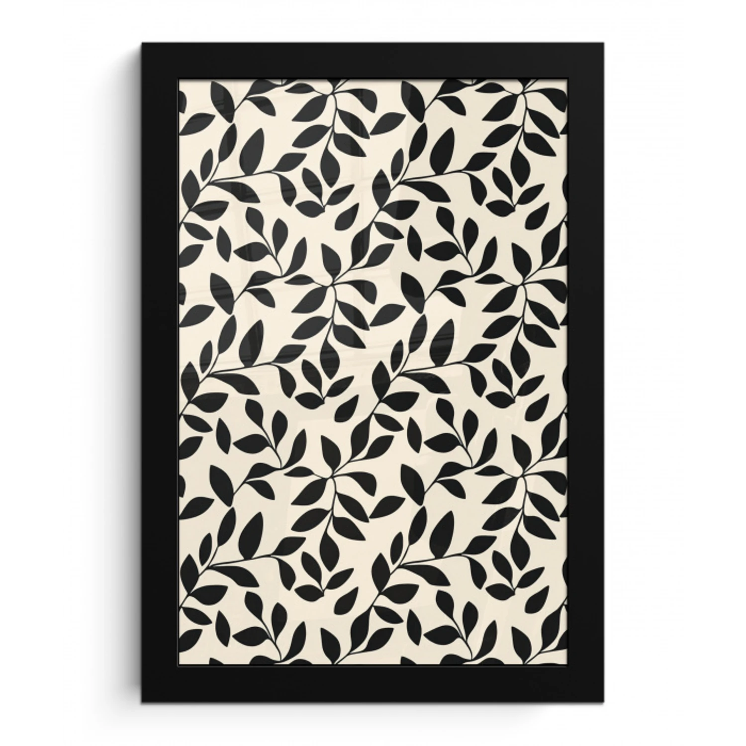 Elegant - Patroon - Zwart - Beige fotolijst zwart zonder passe partout klein 224 -3d