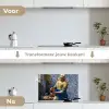 Melkmeisje - Delfts Blauw - Vermeer - Schilderij - Oude meesters keuken achterwand spatscherm klein -voor_na_NL