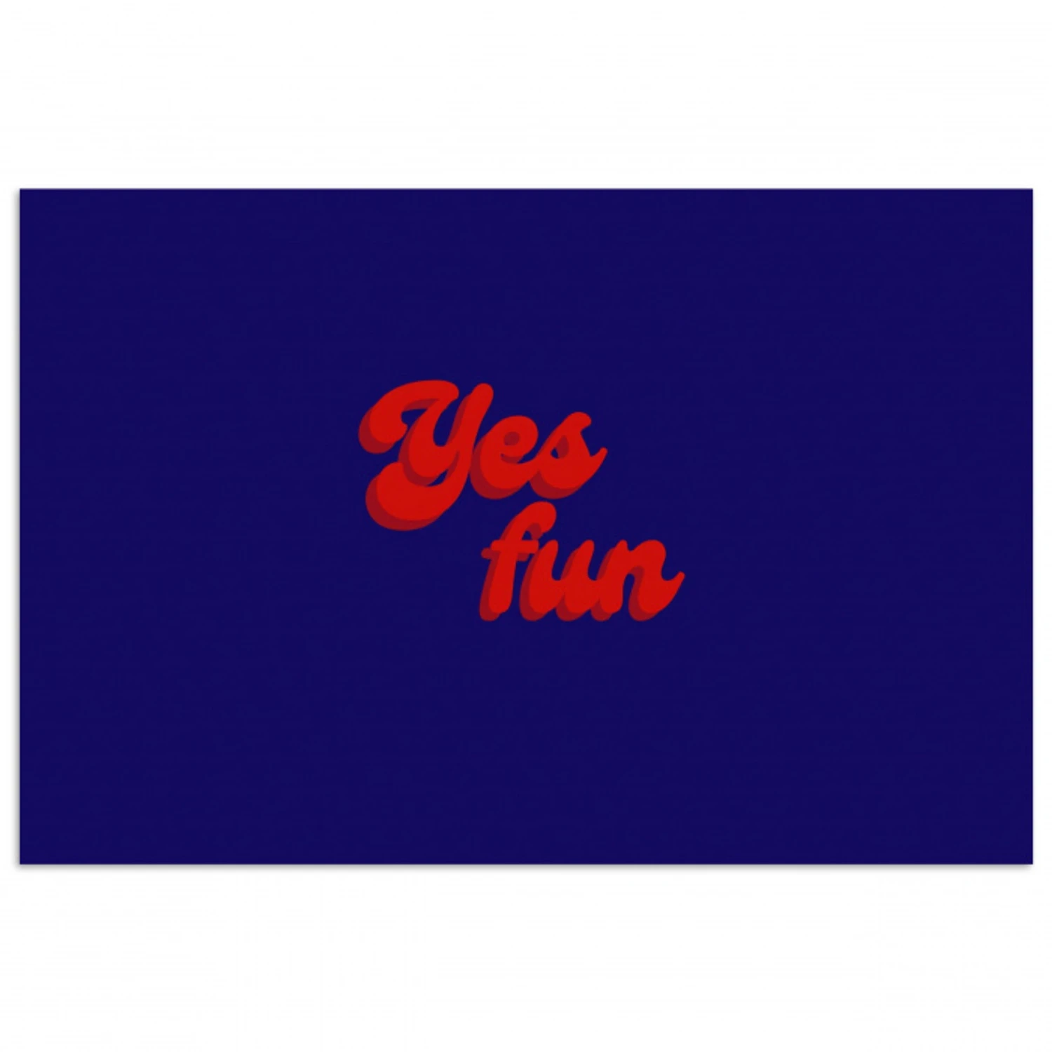 Blauw - Rood - Yes fun - 3D poster papier klein -3d