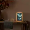 Bladeren - Bloem - Glazen - Donkerblauw Light Box met kabel (Tafellamp) klein -sfeer4