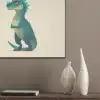 Dinosaurus - Turquoise - Stekels PET vilt klein -sfeer6_closeup