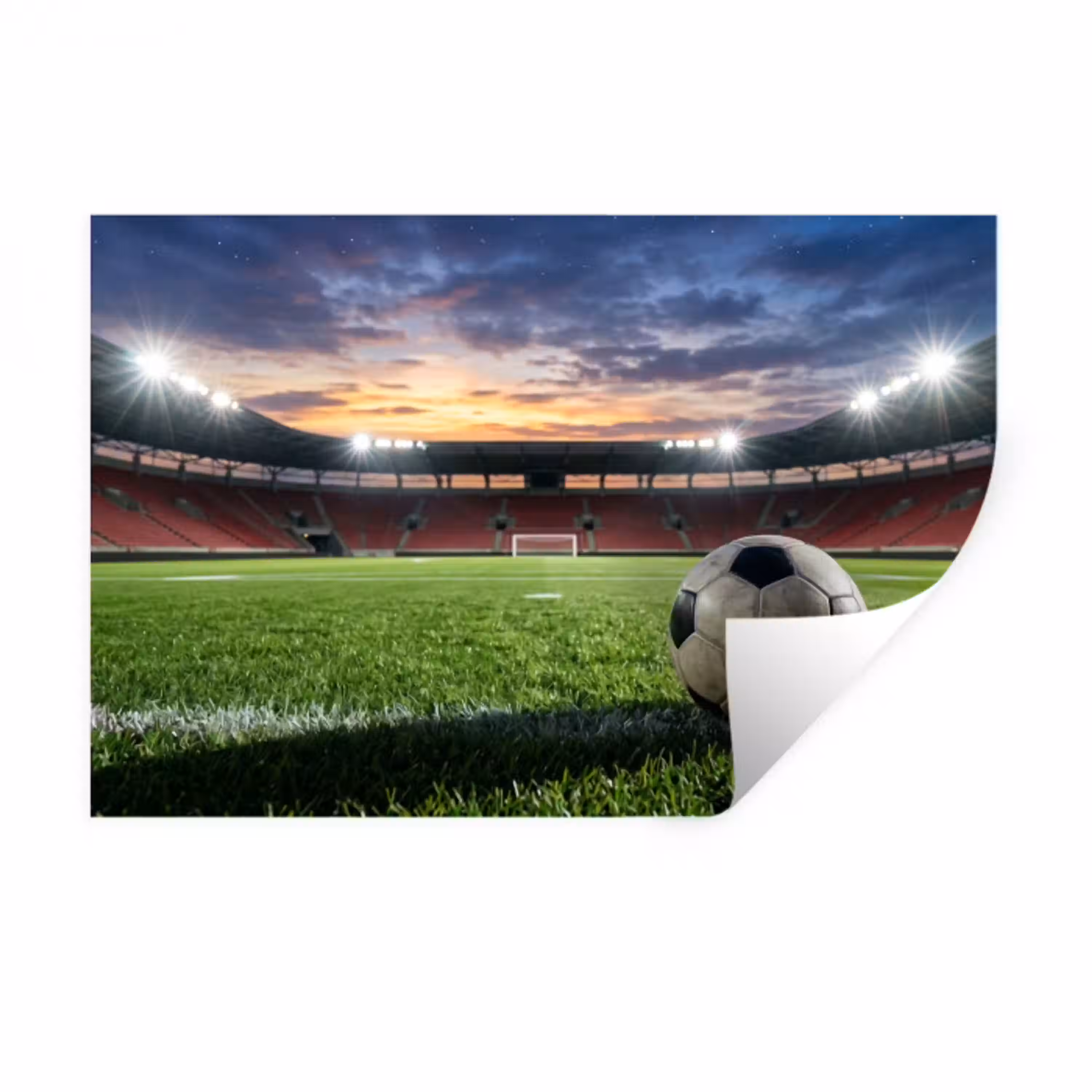 Voetbal - Stadion - Sport - Groen Muursticker klein -3d