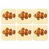 Vis - Oranje - Strepen onderzetter kurk middel -3d