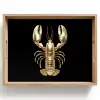 Kreeft - Goud - Textuur - Zwart Dienblad Rechthoek middel -z3d_shopping