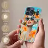 Bloemen - Vrouw - Zonnebril - Blauw Telefoonhoesje iPhone 17 Pro klein -sfeer3_NL