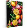 Citroenen - Peper - Kruiden - Graffiti - Verf - Abstract Tuinposter op houten frame 2 cm dik klein -3d