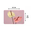 Bloemen - Anthuriums - Geel - Roze Placemat vinyl groot -specs