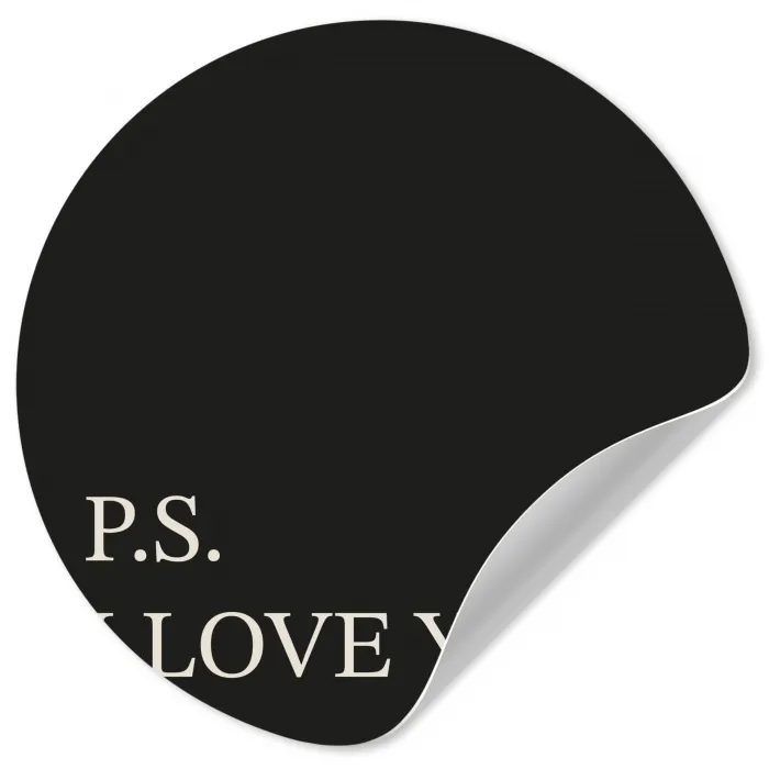 Zwart - Minimalistisch - Valentijn Wandcirkel behangsticker klein -3d