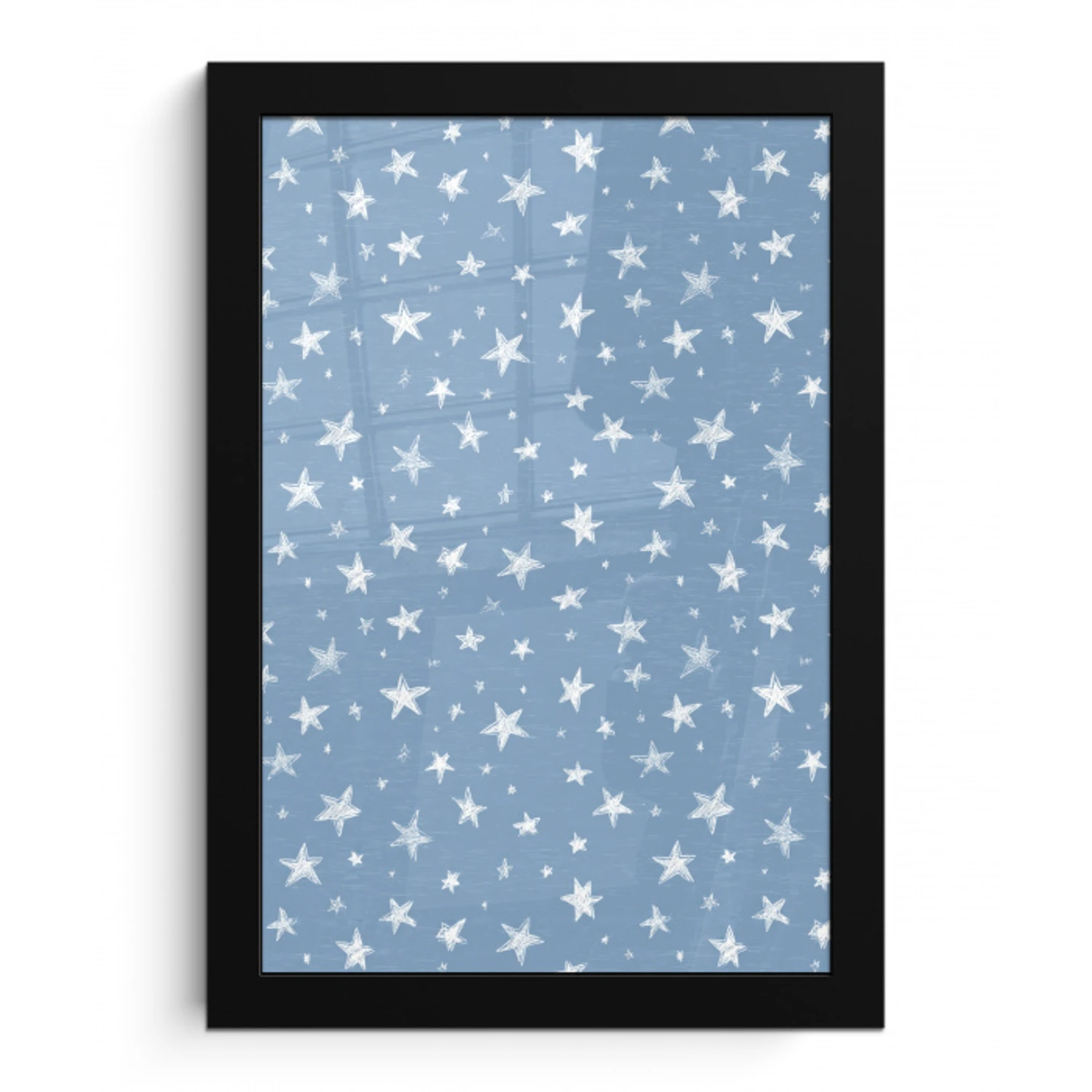 Sterretjes - Patroon - Blauw fotolijst zwart zonder passe partout klein 224 -3d
