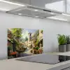 Dorp - Zon - Kraampjes - Huizen keuken achterwand spatscherm klein -3d_schuin