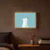 Ijsbeer - Lichtblauw - Minimalistisch Light Box met batterij (Wandlamp) middel -sfeer4