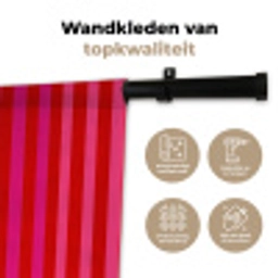Verticaal - Strepen - Roze Wandkleed katoen klein 269 -sfeer2