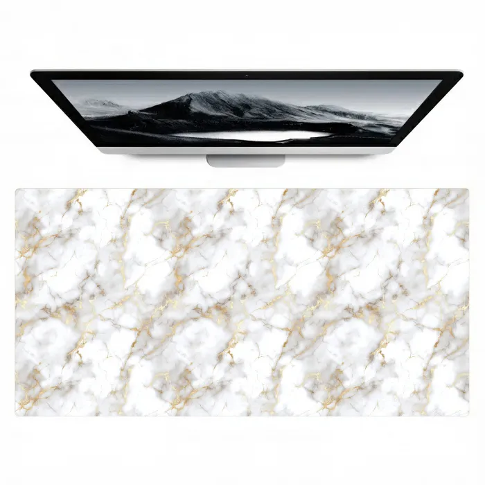 Gouden aders - Marmer - Wit Muismat XXL klein 681 -zzz3d