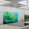 Bladeren - Groen - Schilderij - Abstract keuken achterwand spatscherm klein -3d_schuin