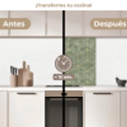 Subtiel - Geometrisch - Goud - Groen keuken achterwand 2 middel 865 -voor-na2_ES