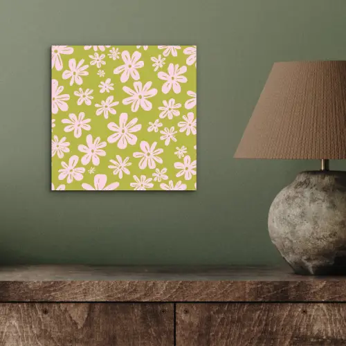 Bloemen - Roze - Getekend - Patroon aluminium wit klein -sfeer2