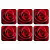 Rood - Roos - Romantisch onderzetter kurk middel -3d