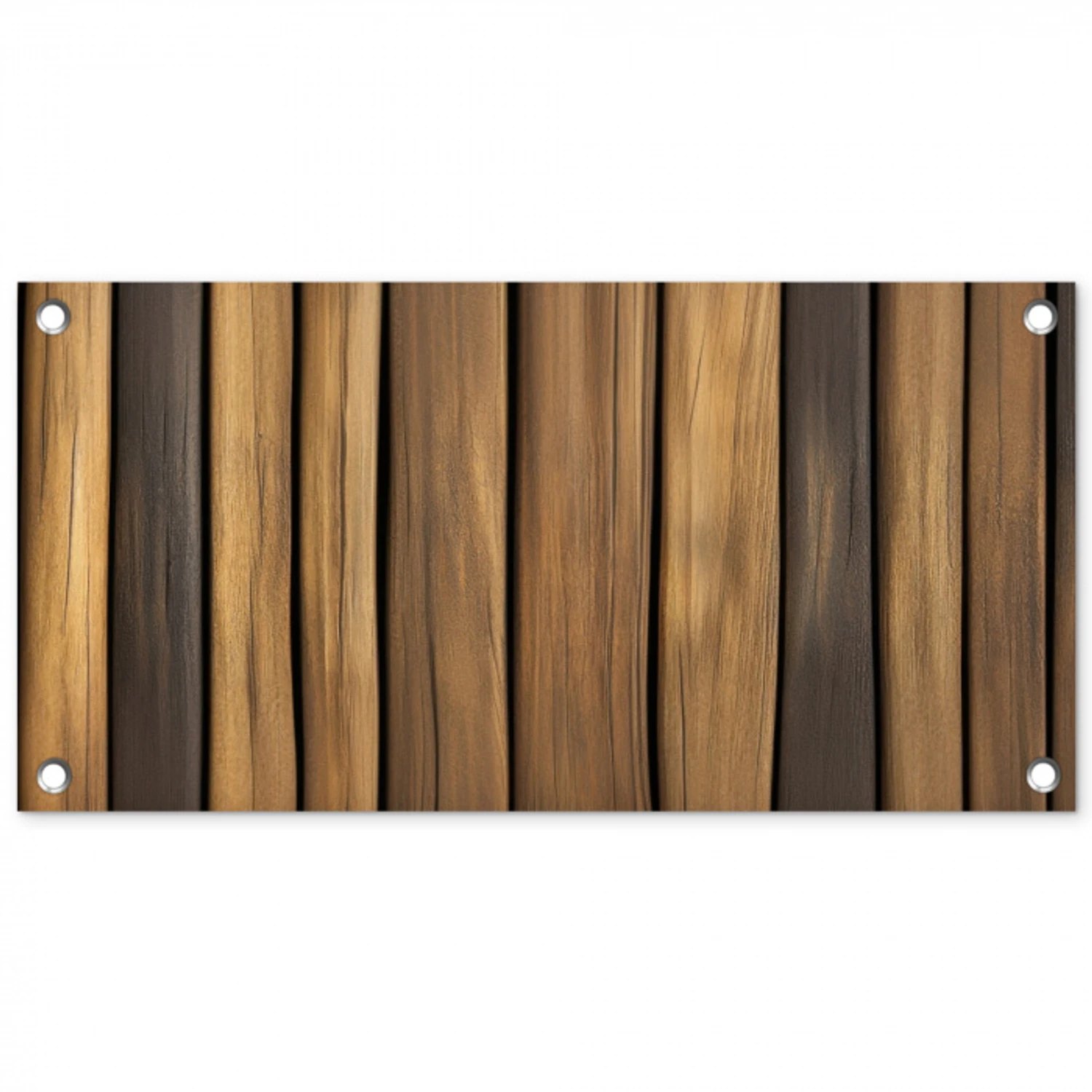 Hout - Planken - Natuurtinten tuinposter los doek klein -3d