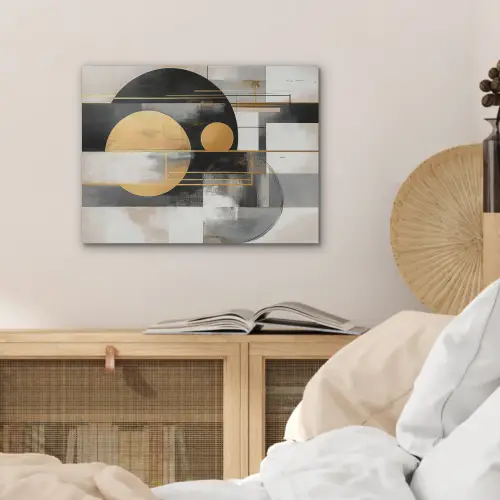 Abstract - Goud - Zilver - Vormen - Aesthetic - Modern PET vilt klein -sfeer3