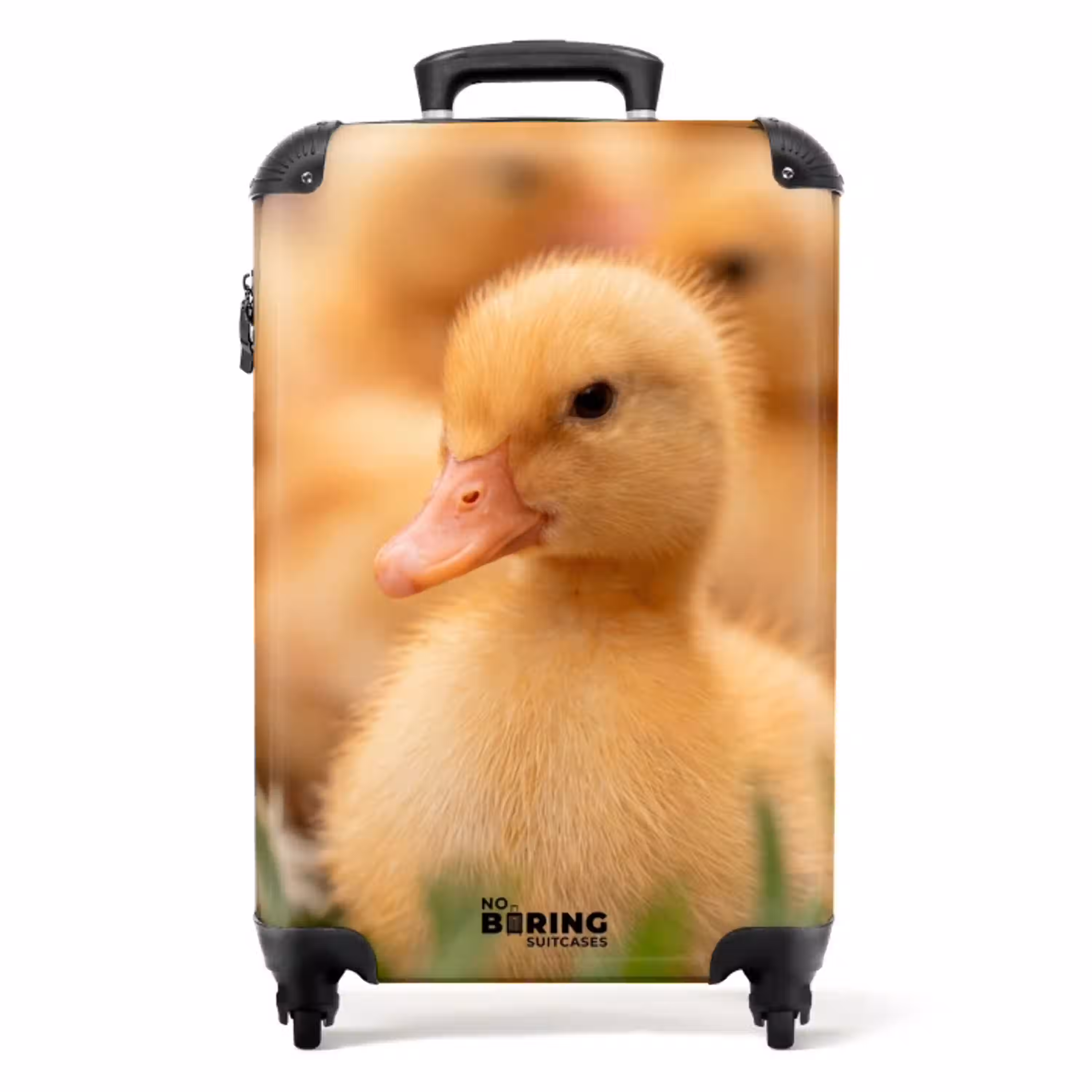 Pijltje - Eend - Natuur - Geel NBS - Handbagage koffer - Volwassenen Unisex middel -productfoto_recht