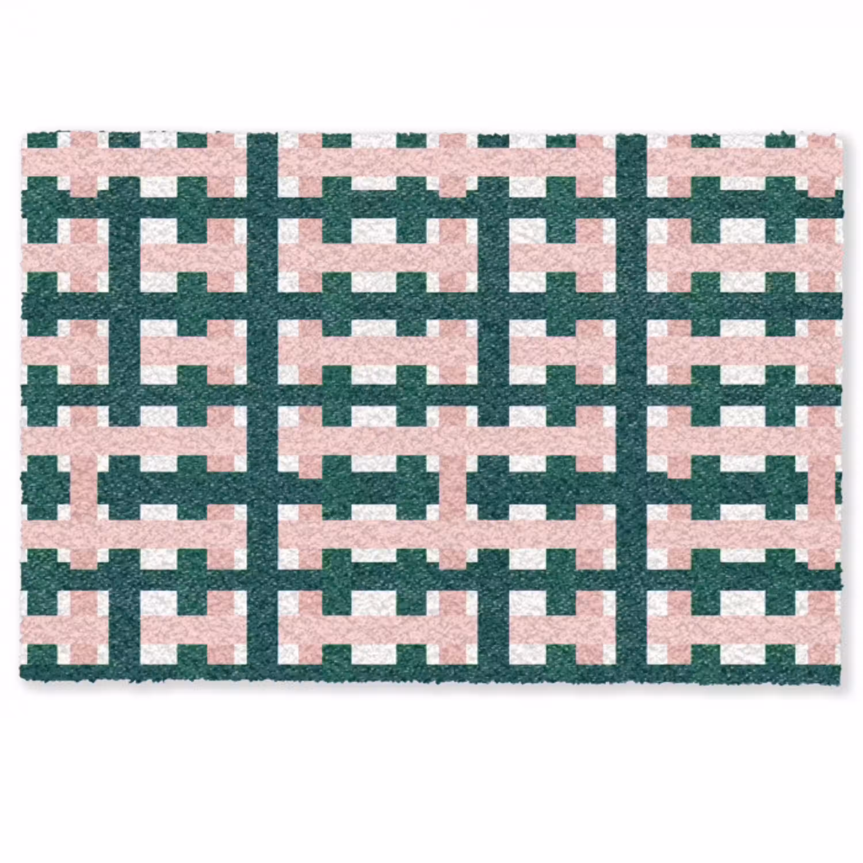 Vlechtpatroon - Groen - Roze - Grafisch Deurmat klein 898 -zkaufland3d