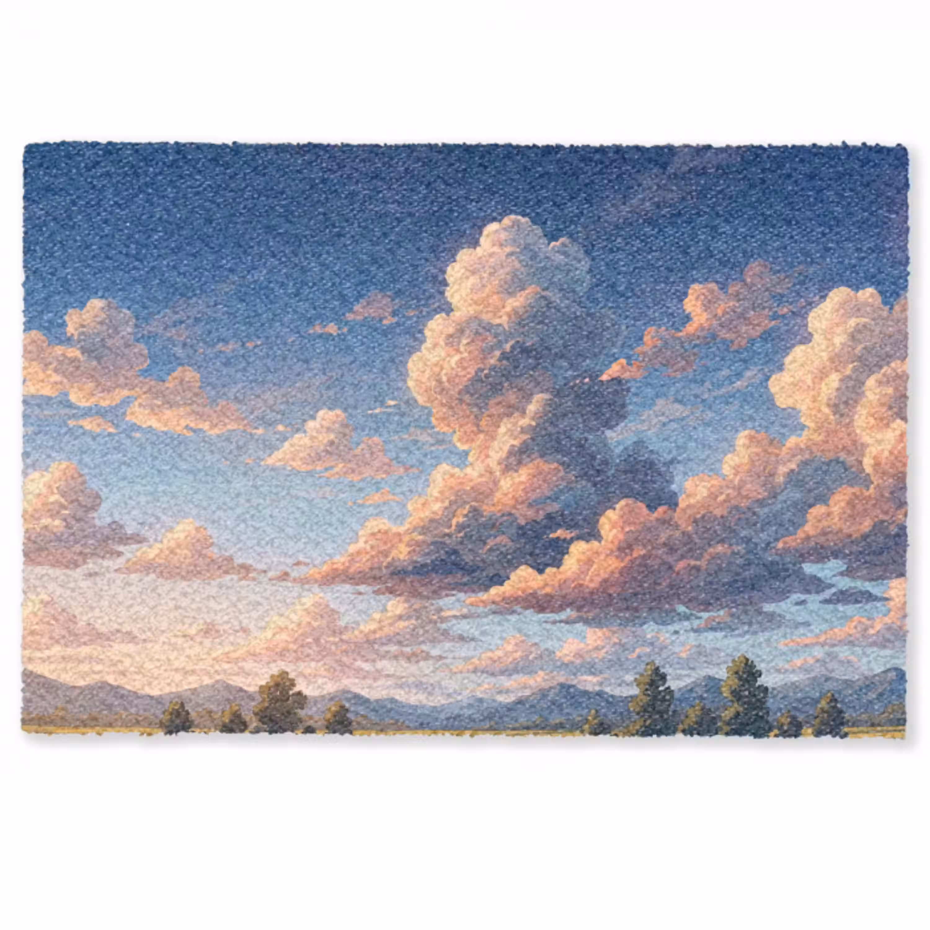 Wolken - Daghemel - Natuur - Illustratie - Oranje Deurmat klein -zkaufland3d