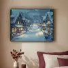Kerstdorp - Kerst - Sneeuw - Winter Textielframe zwart klein -sfeer1