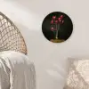 Rode - Bloemen - Vaas Wandcirkel plexiglas klein -sfeer5