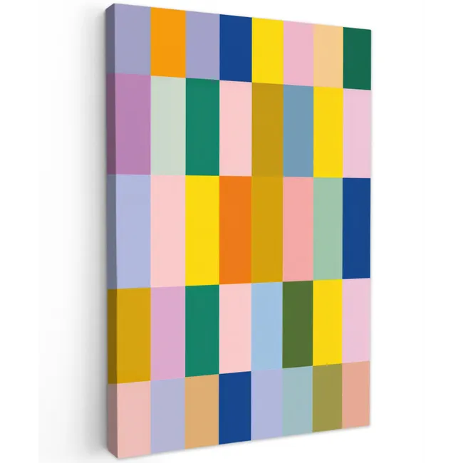 Stroken - Blauw - Patroon - Abstract canvas 2cm klein -z3d