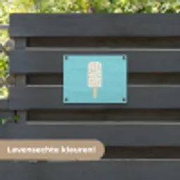 Ijsje - Stokje - Sprinkles - Lichtblauw tuinposter los doek klein -sfeer3