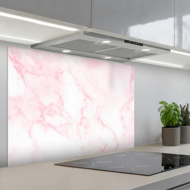 Paraschizzi cucina - Marmo - Bianco - Rosa - Chic - Look marmoreo