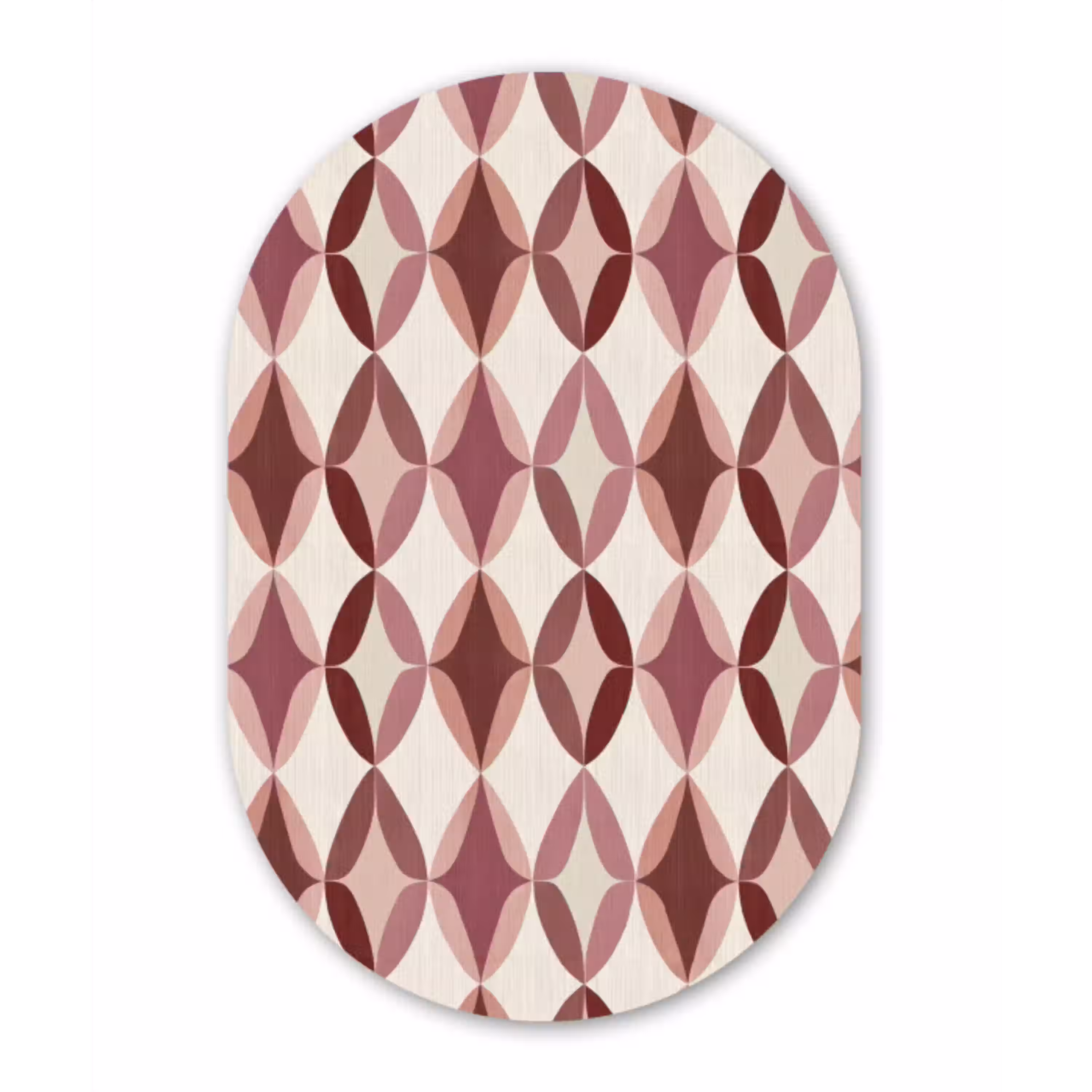 Ovaal - Textuur - Roze Wandcirkel Ovaal Aluminium middel 839 -3d
