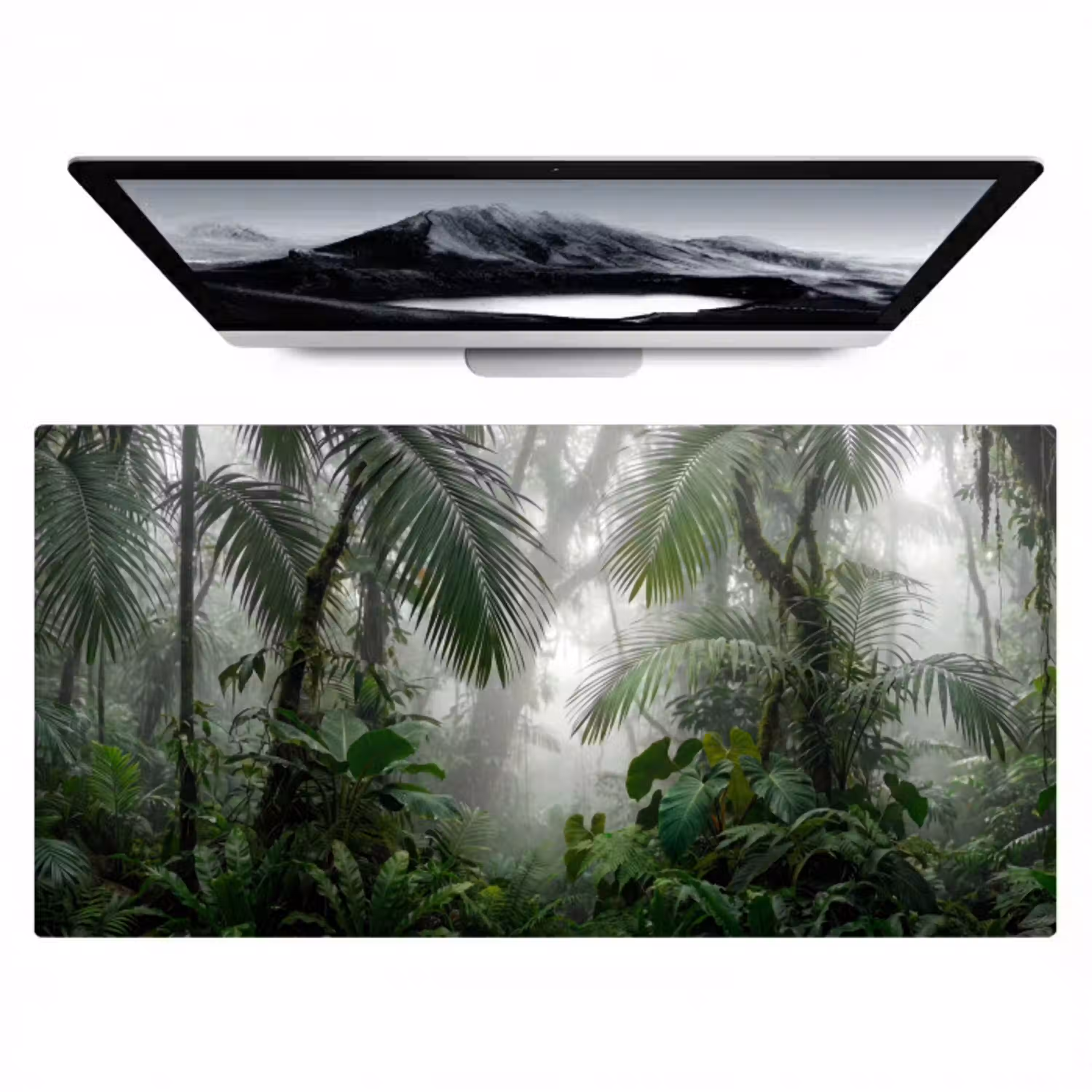 Natuur - Jungle - Mist - Tropisch - Groen Muismat XXL klein -zzz3d