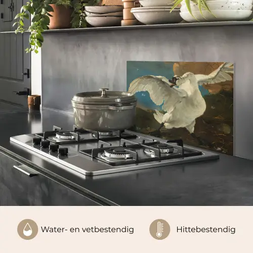 De bedreigde zwaan - Schilderij van Jan Asselijn keuken achterwand spatscherm klein -usp_NL