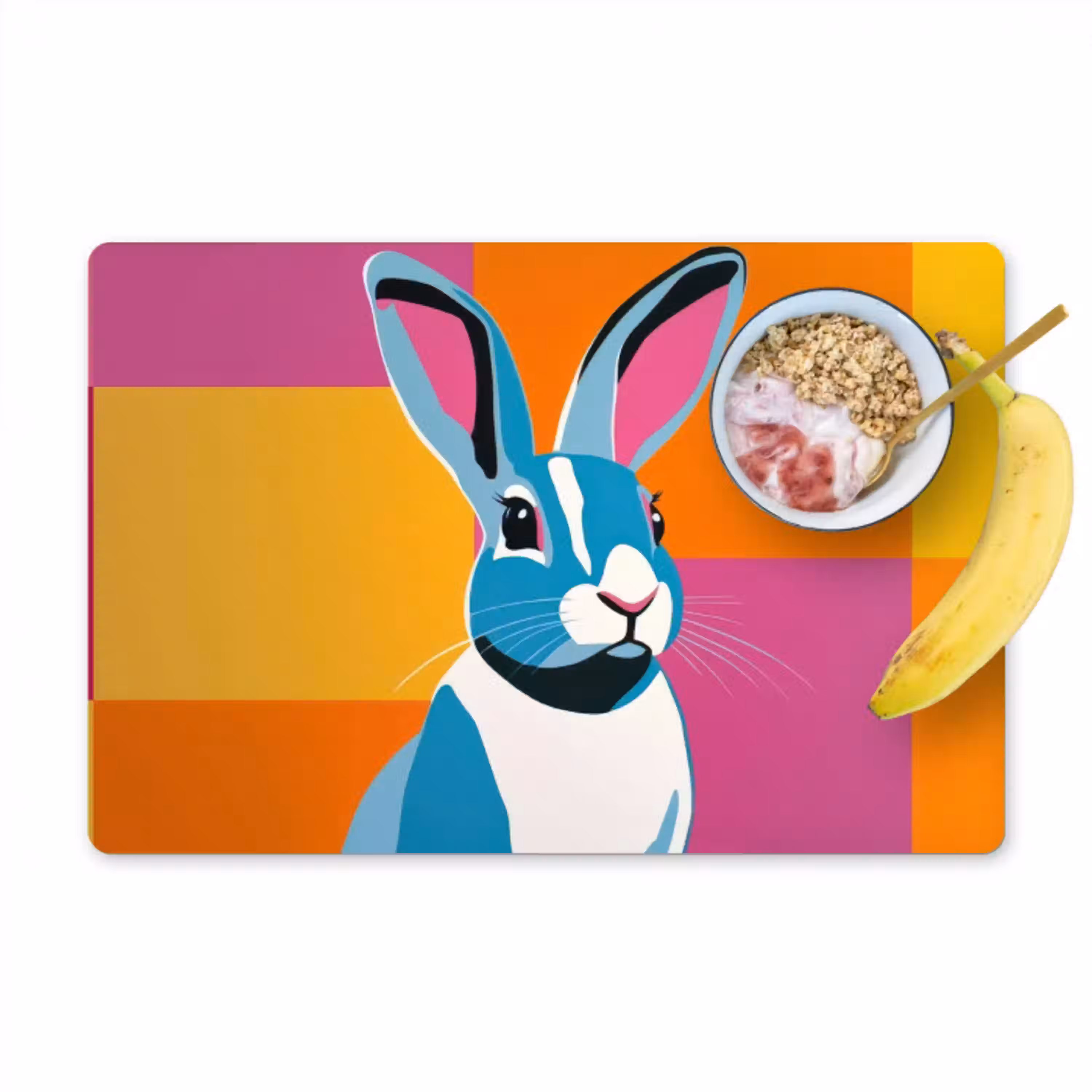 Haas - Kleurvakken - Oren - Roze Placemat vinyl groot -zzzproduct_Kitchenyeah-website