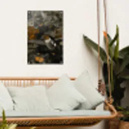 Vogel - Kolibrie - Goud tuinposter los doek klein -sfeer7