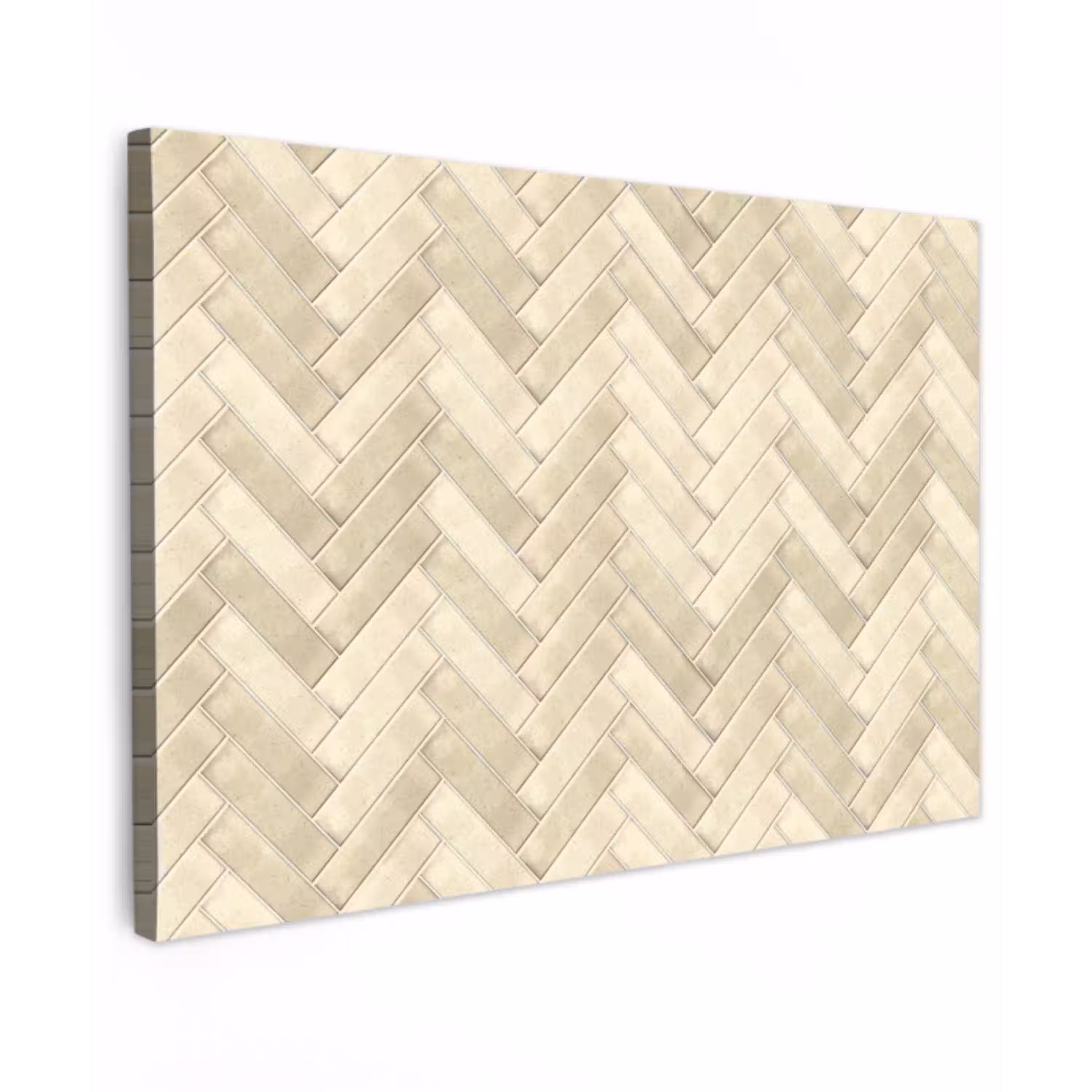 Visgraat - Wandtegel - Licht Beige canvas 2cm klein 34 -z3d