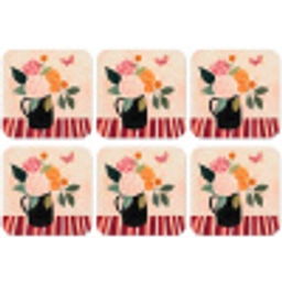 Vaas - Bloemen - Vlinder - Rood onderzetter kurk middel -zkaufland3dotto